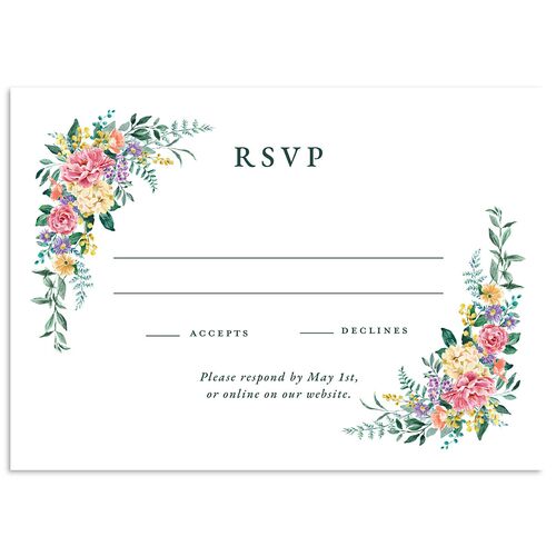 Glamorous Regency Garden Wedding Response Cards by Bridgerton Deep Lake Signature Standard