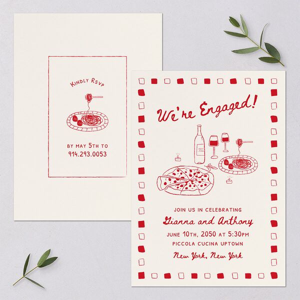 That’s Amore Engagement Party Invitations Ruby Signature Blank Standard