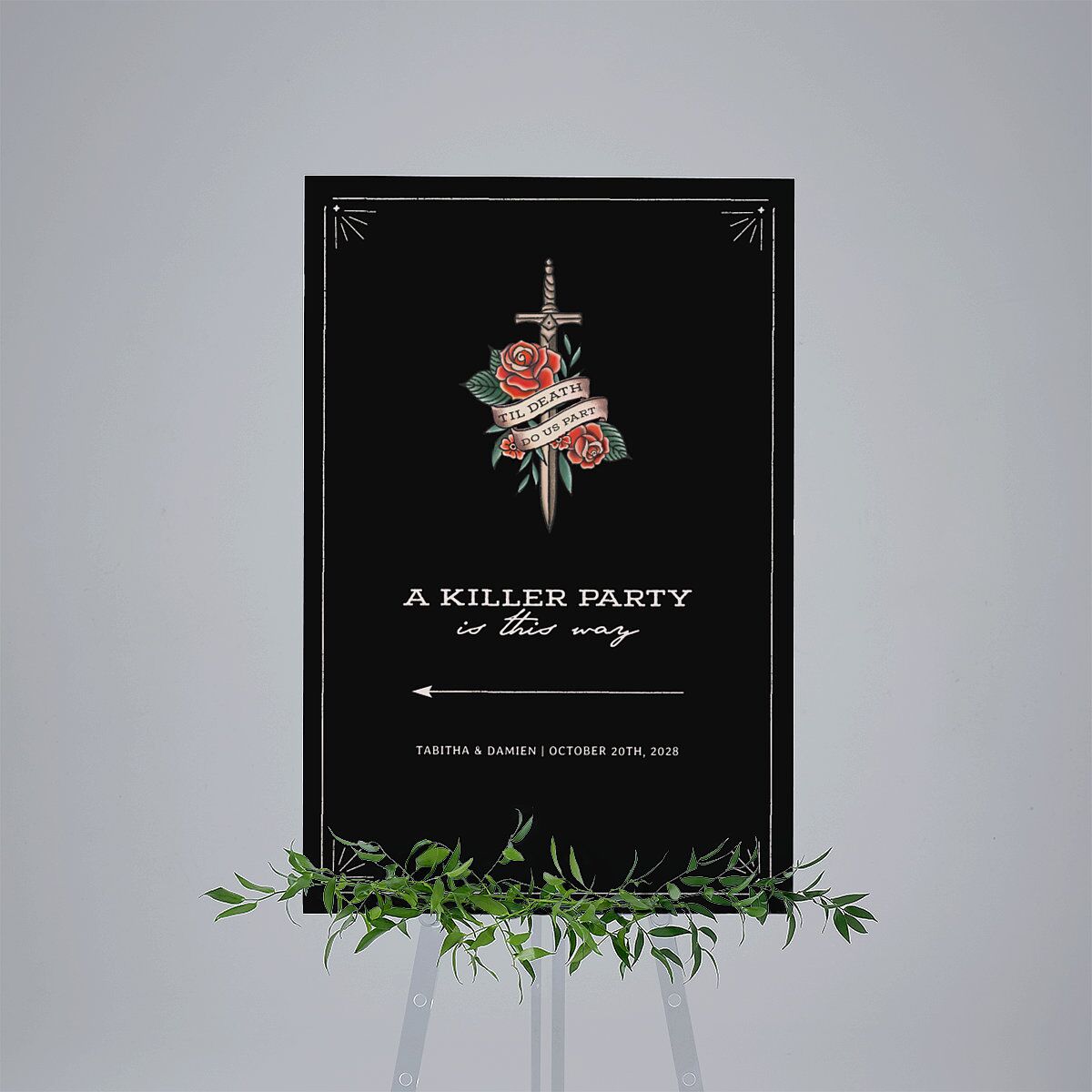 Til Death Tattoos Standard Direction Sign Large Midnight Standard Indoor Foam Core L Direction