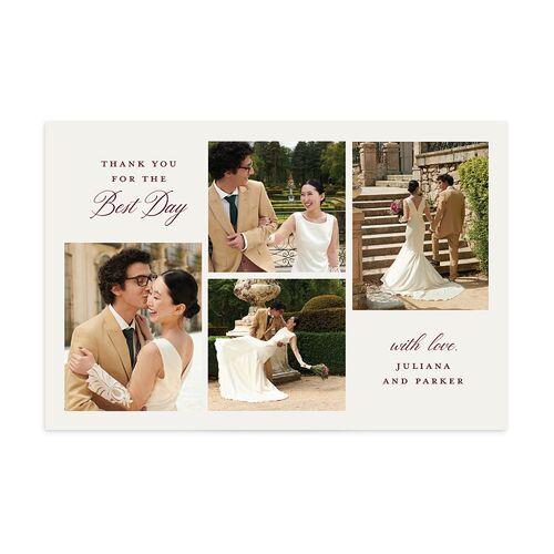 Very Married Christmas Photo Gallery Thank You Postcards Burgundy