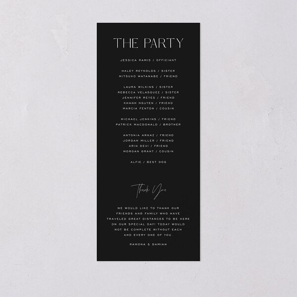 Modern Deco Wedding Programs Gold Charcoal Signature
