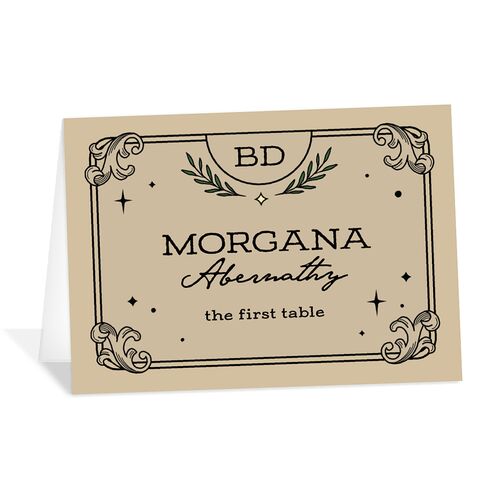 Halloween Tarot Skeletons Place Cards Tan Signature
