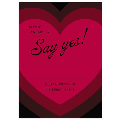 Modern Retro Hearts Wedding Response Cards Midnight Signature Standard