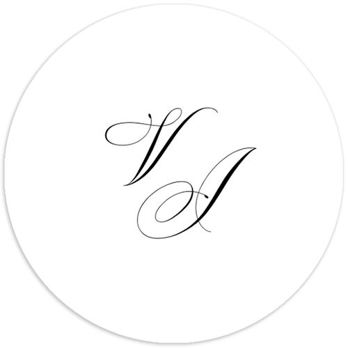 Formal Opulent Frame Wedding Stickers Pure White Circle