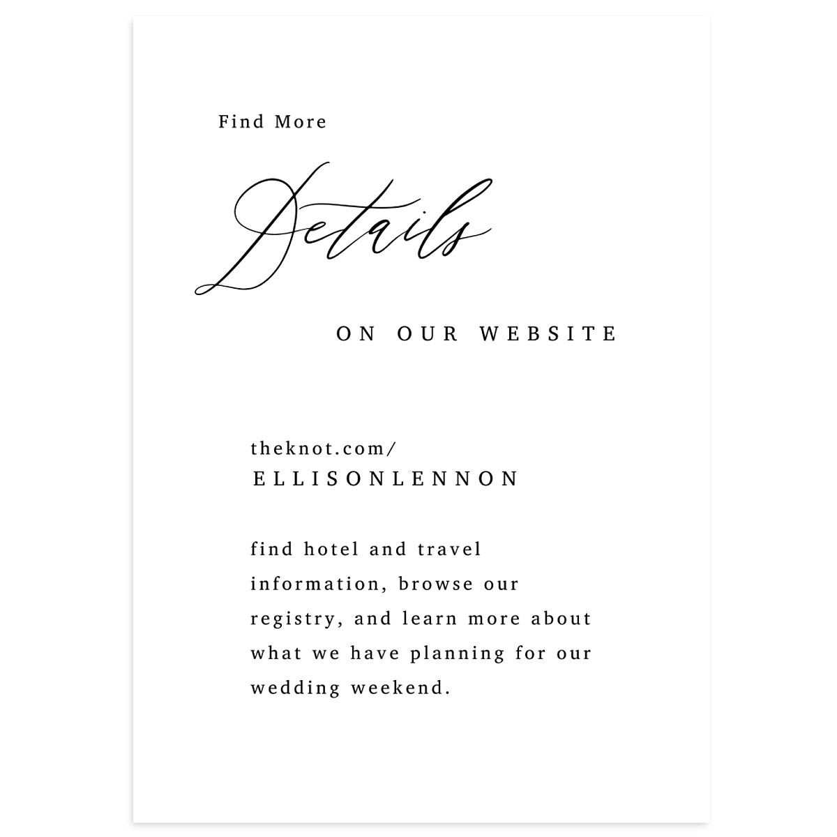 Minimal Calligraphy Wedding Enclosure Cards