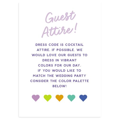 Color Pop Retro Photo Wedding Enclosure Cards Lavender Signature Standard