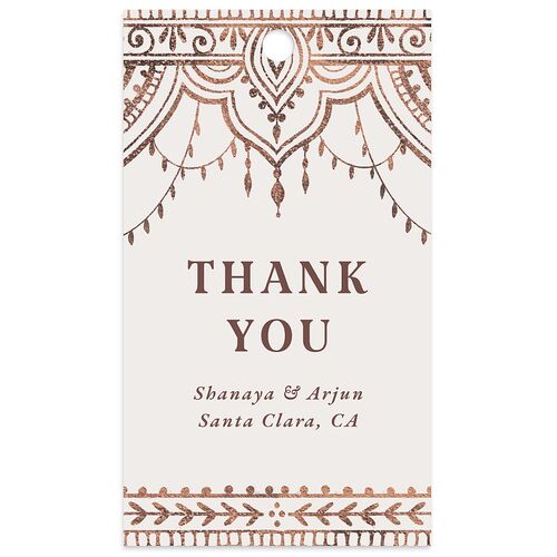 Indian Painted Henna Favor Gift Tags Chestnut Signature