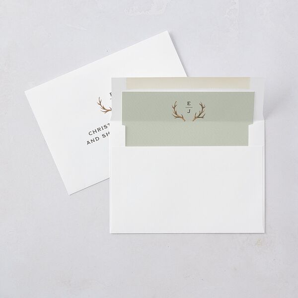 Antler Monogram Mountain Wedding Invitations Forest Signature Blank No Standard