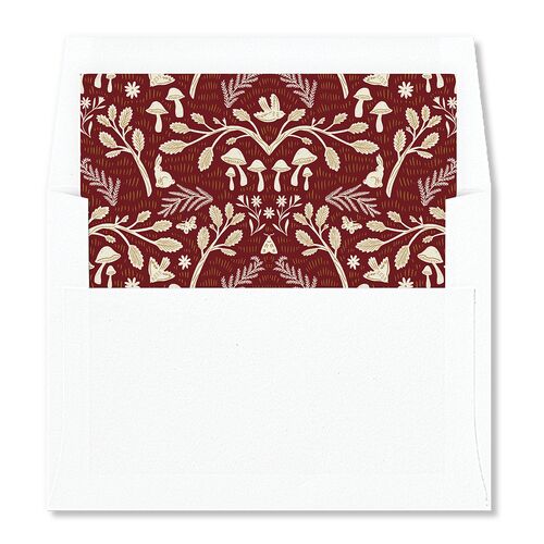 Woodland Whimsy Envelope Liners Maroon Standard