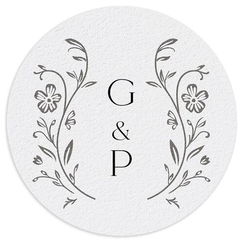 Storybook Filigree Coasters Charcoal Cardboard Circle