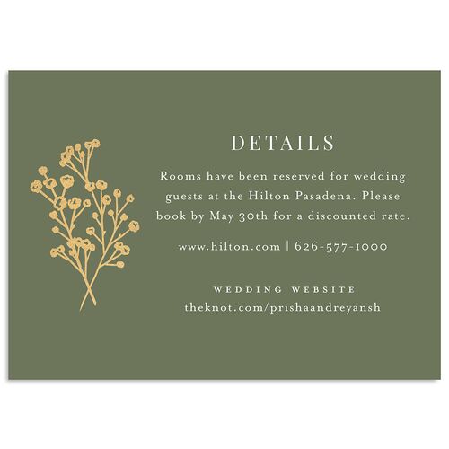 Baby's Breath Wedding Enclosure Cards Gold Dark Camo Signature Standard