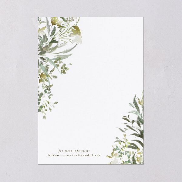 Gilded Greenery Save The Date Cards Gold Pure White Signature smooth Blank No Standard