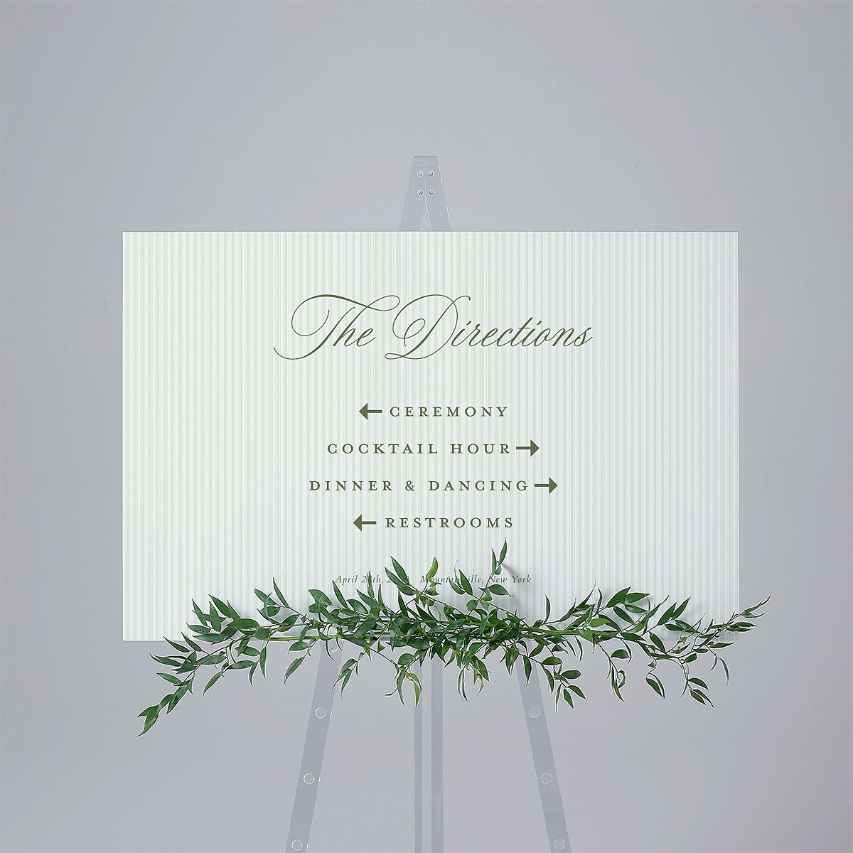Vintage Oval Monogram Standard Direction Sign Large Thyme Standard Indoor Foam Core L Direction