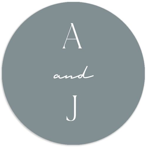 Simple Modern Wildflowers Wedding Stickers Mocha Circle