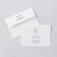 Nautical Border Wedding Invitations French Blue Signature Blank No