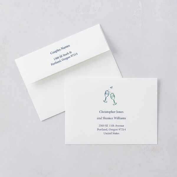 Nautical Border Wedding Invitations French Blue Signature Blank No