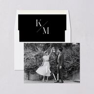 Monogram Slant Rehearsal Dinner Invitations Licorice Signature Blank Standard