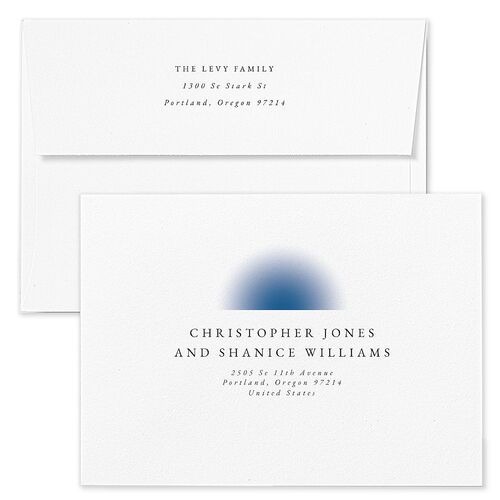 Hanukkah Hues Holiday Card Envelopes Blue Navy Recipient Address Standard Signature
