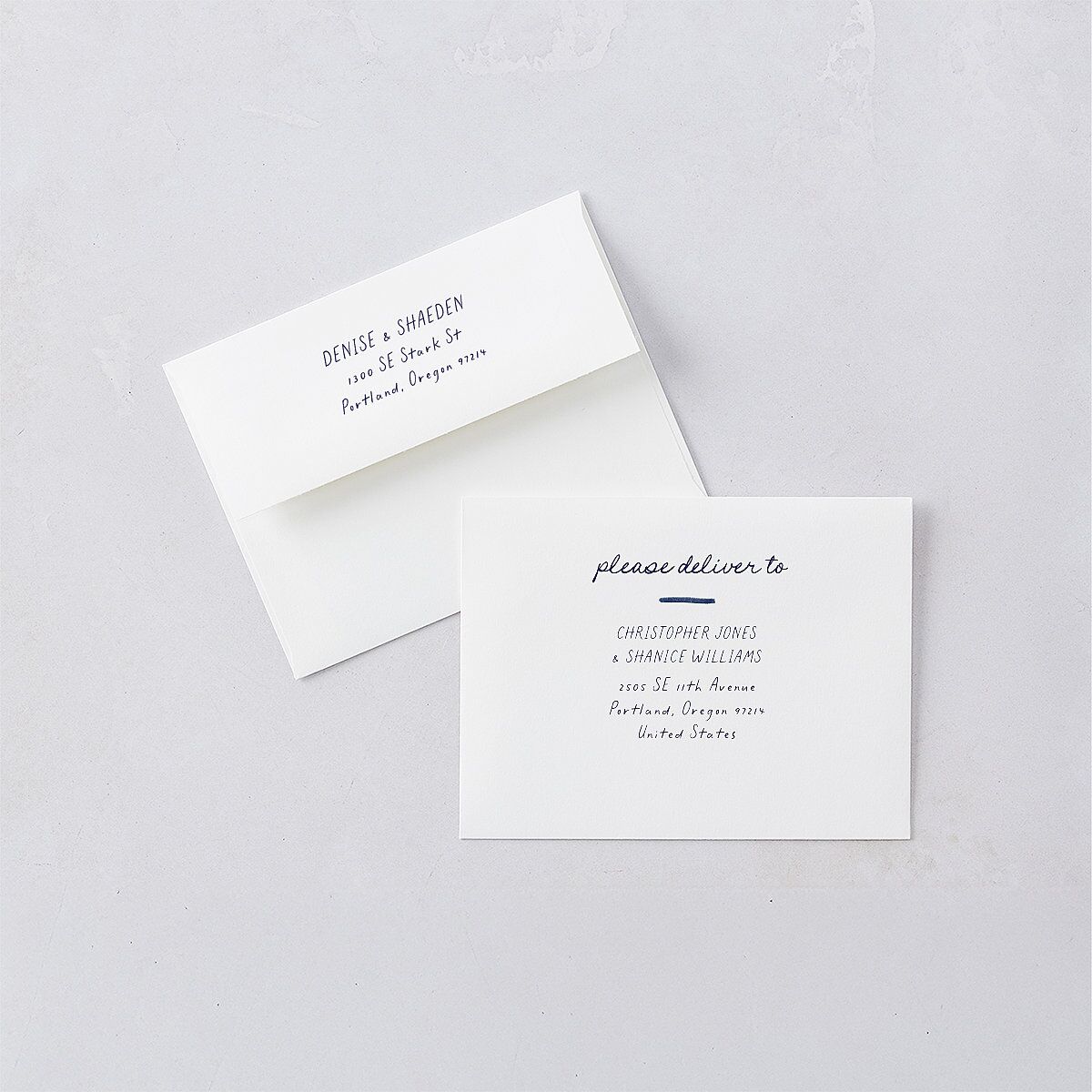 Dainty Bow Save the Date Petite Cards Navy Signature smooth Blank No Standard