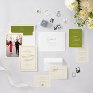 We're Getting Married Wedding Invitations Deep Olive Signature Blank No Standard