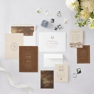 Western Horseshoe Botanical Wedding Invitations Mocha Signature Blank No Standard