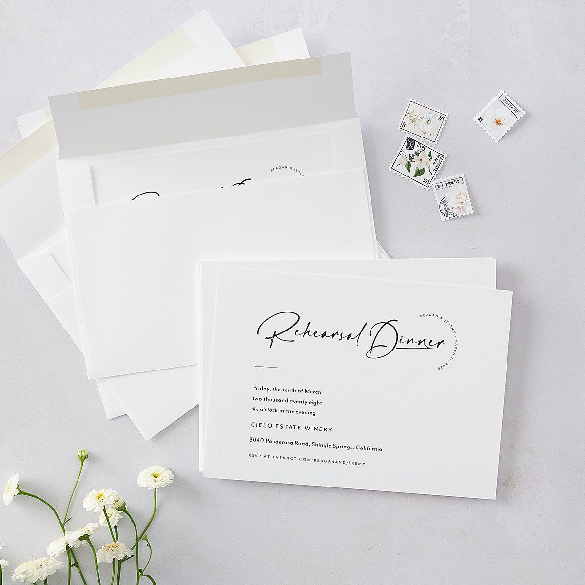 Modern Arc Rehearsal Dinner Invitations — view 5
