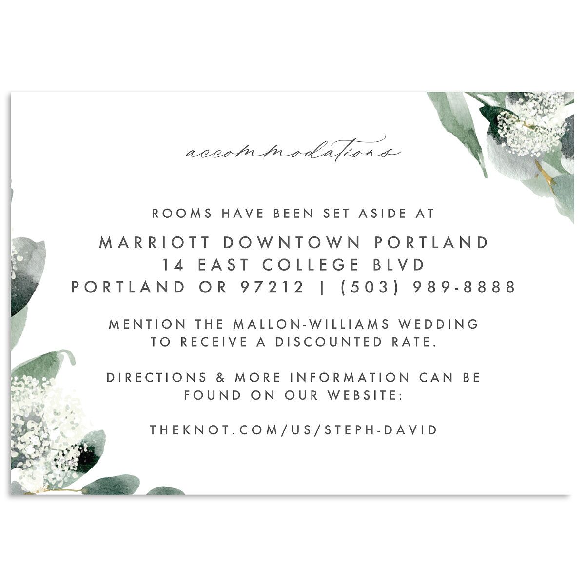 Elegant Greenery Enclosure Cards