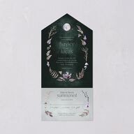 Crystal Forest All-in-One Wedding Invitations Hunter Green Signature Light Both Recipient and Return Addresses No