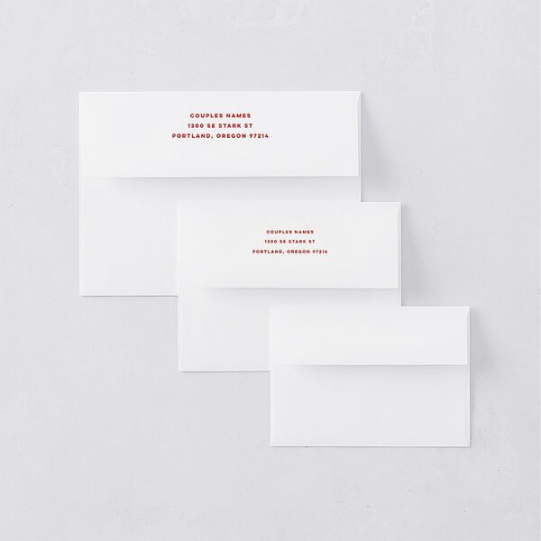 Adventure Icon Thank You Card Envelopes White Standard Ruby Both Recipient and Return Addresses Signature