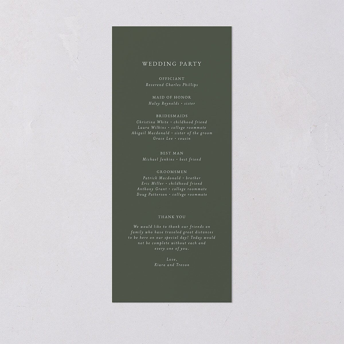 Romantic Photo Wedding Programs Gold Hunter Green Signature