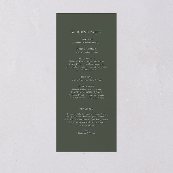 Romantic Photo Wedding Programs Gold Hunter Green Signature