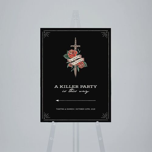 Til Death Tattoos Standard Direction Sign Medium Midnight Standard Outdoor Corrugated M Direction