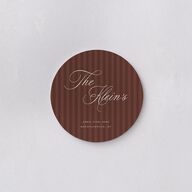 Vintage Oval Monogram Wedding Day Coasters Merlot Cardboard Circle