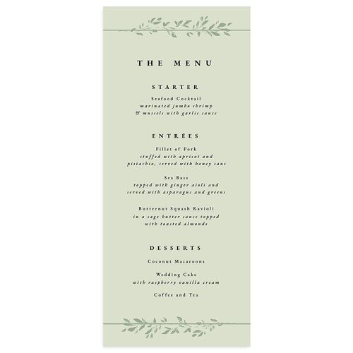 Dainty Frame Menus Thyme Signature