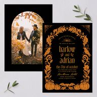 Spooky Halloween Nouveau Wedding Invitations Pumpkin Signature Blank Standard No