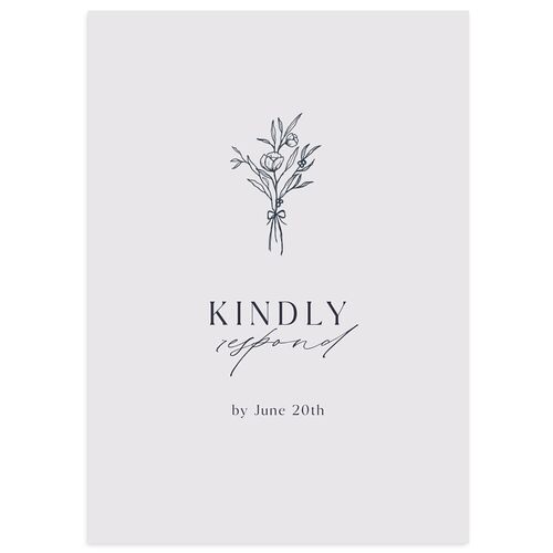 Simple Boho Flowers Wedding Response Cards Moody Blue Signature Standard