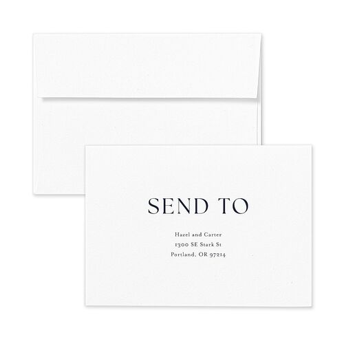 Simple Frame Response Card Envelopes Terracotta Navy Return Address Signature Standard
