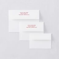 Vintage Heart Locket Bridal Shower Invitation Envelopes Crimson White Both Recipient and Return Addresses Signature Standard