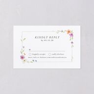 Classic Wildflower Frame All-in-One Wedding Invitations Amethyst Signature Light Both Recipient and Return Addresses No