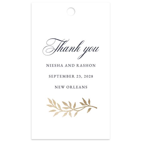 Formal Crest Favor Gift Tags Gold Moody Blue Signature