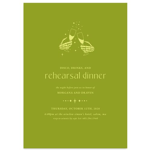 Til Death Do We Disco Rehearsal Dinner Invitations Pear Signature Blank Standard