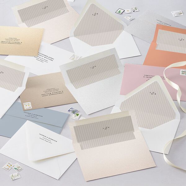Elegant Editorial Page Save the Date Cards Champagne Signature smooth Blank No Standard