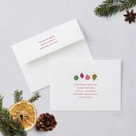 Vintage Christmas Ornaments Holiday Cards Barely Peach Signature Blank Standard