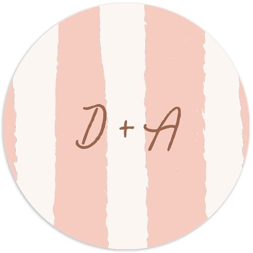 Eclectic Painted Stripes Wedding Stickers Espresso Circle