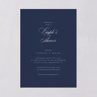 Formal Nautical Bridal Shower Invitations Moody Blue Signature Blank Standard