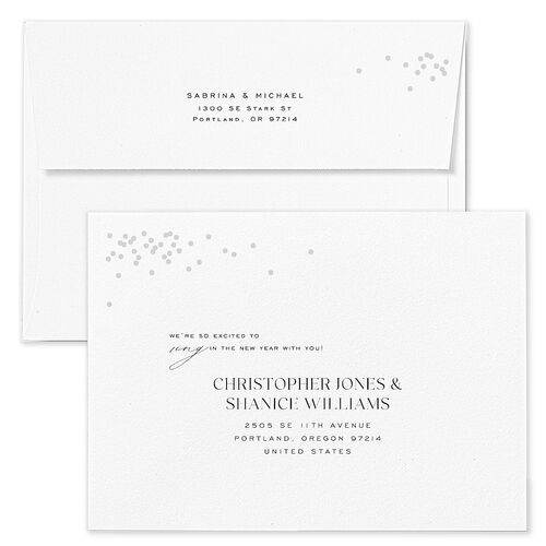 Confetti Glam Wedding Invitation Envelopes Rose Licorice Return Address Standard Signature