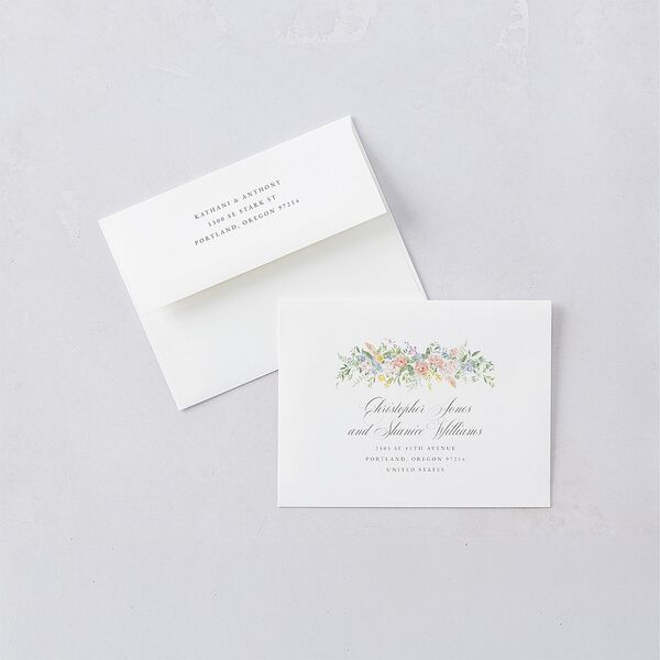 Glamorous Regency Garden Save the Date Petite Cards by Bridgerton Sage Signature smooth Blank No Standard