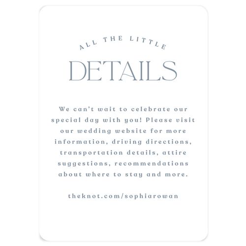 Classic Stack Wedding Event Detail Cards Dusty Blue Signature Rounded