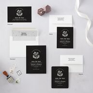 Moody Gothic Rose Save the Date Cards Midnight Signature smooth Blank No Standard