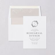 Monogram Leaves Rehearsal Dinner Invitations Charcoal Signature Blank Standard